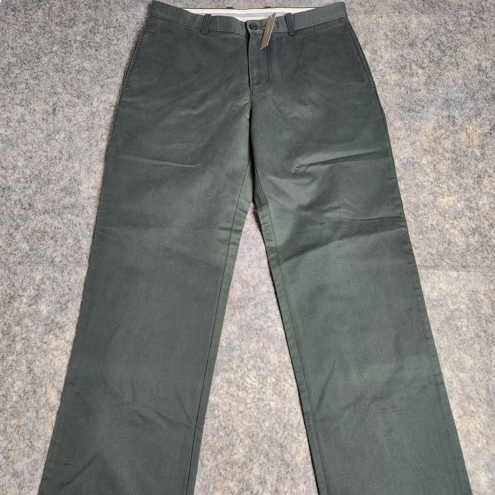 J Crew NWT Essential Chino Pants Men 34x32 Gray Flat Front Straight Leg Preppy